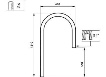   - 630 mm - 60 mm - 0° - RAL color - 