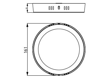 Dimension Drawing (without table) - PILA G2 DL052 SF RD LED 900 40K 12W 6"