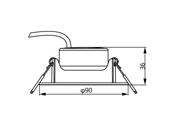 Dimension Drawing (without table) - PILA SL042 RD SPOT 6.2W 65K WH