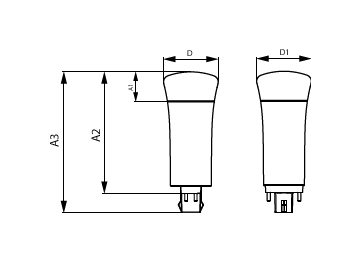 Dimension Drawing (with table) - 5.5PL-C/LED/13V/840/IF5/P/4P 20/1