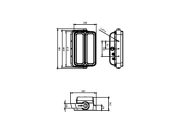 Dimension Drawing (without table) - BVP662CR LED280 200W 220-240 827 NB FP