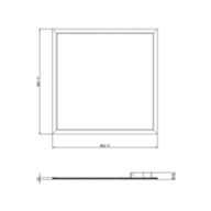 Dimension Drawing (without table) - RC160V LED37/940 W603L603 PSU OC UVG