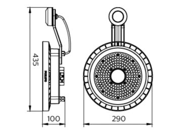 Dimension Drawing (without table) - BY698X G5 LED105/CW L1W MW WB GM