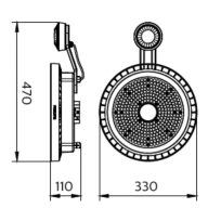 Dimension Drawing (without table) - BY698X G5 LED200/NW L1W PIR WB GC