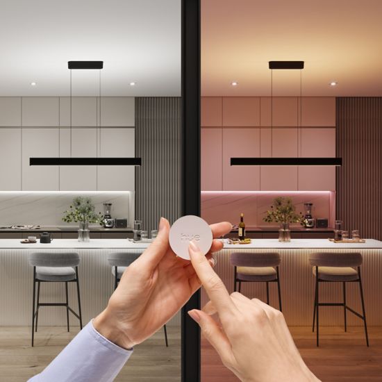 Programe o seu Hue Smart button para definir cenários com base na hora do dia ou para percorrer uma seleção personalizada.