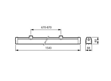 Dimension Drawing (without table) - BN510C 55S/840 PSU L1500 WB PI5 TW3