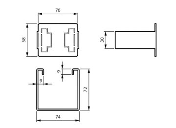 Dimension Drawing (without table) - BN510Z MEKA MOUNT 110 SET OF 10 PCS