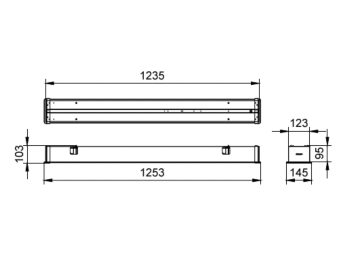 Dimension Drawing (without table) - RC570B LED40/840 L120W12 SD PSU