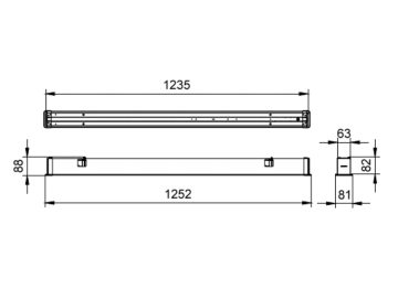 Dimension Drawing (without table) - RC570B LED40/940 L120W6 SD PSD