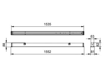 Dimension Drawing (without table) - RC570B LED50/9TW L150W6 SD PSD