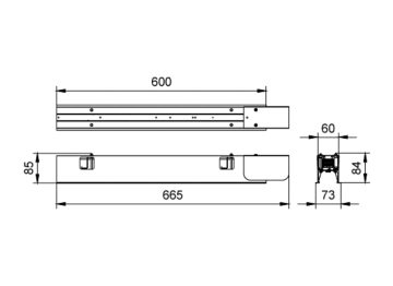 Dimension Drawing (without table) - RC570B LED20/840 L60W6 CD PSU