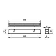 Dimension Drawing (without table) - RC570B LED20/840 L60W6 SD PSU