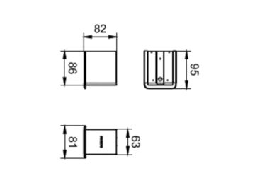 Dimension Drawing (without table) - RC570B End Cap W6 L80 PSD