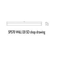 Dimension Drawing (without table) - SP570P LED40/840 L120W6 SD PSU