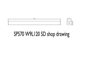 Dimension Drawing (without table) - SP570P LED40/940 L120W9 SD PSD