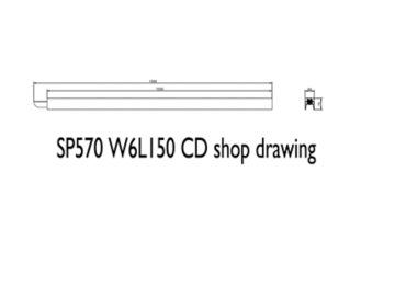 Dimension Drawing (without table) - SP570P LED50/840 L150W6 CD PSU