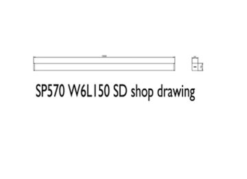Dimension Drawing (without table) - SP570P LED50/840 L150W6 SD PSU