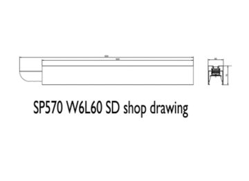Dimension Drawing (without table) - SP571P LED20/840 L60W6 CD PSU