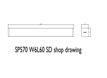 Dimension Drawing (without table) - SP571P LED20/840 L60W6 SD PSU