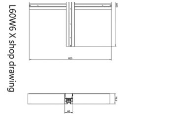 Dimension Drawing (without table) - SP570P LED40/840 L60W6 PSD X