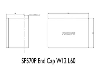 Dimension Drawing (without table) - SP570P End Cap W12 L60 PSU