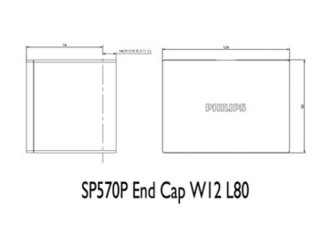 Dimension Drawing (without table) - SP570P End Cap W12 L80 PSU