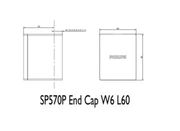 Dimension Drawing (without table) - SP570P End Cap W6 L60 PSU