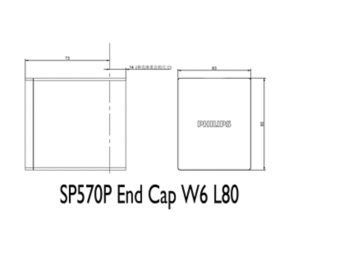 Dimension Drawing (without table) - SP570P End Cap W6 L80 PSU