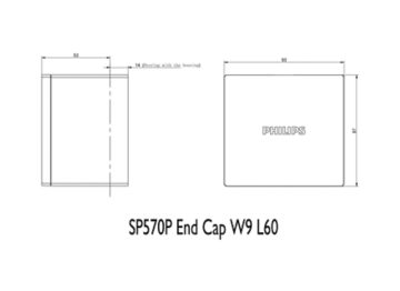 Dimension Drawing (without table) - SP570P End Cap W9 L60 PSD