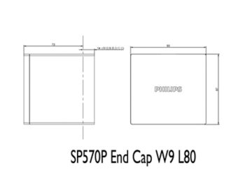 Dimension Drawing (without table) - SP570P End Cap W9 L80 PSD