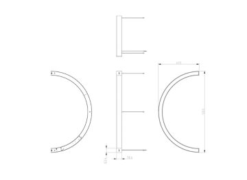 Dimension Drawing (without table) - SP570P LED65/840 D120W6 180 SD CRV PSU