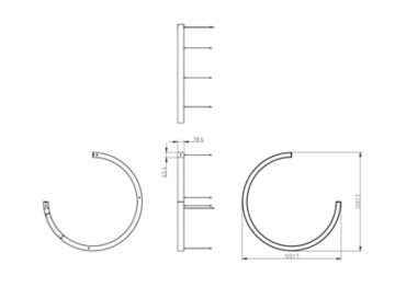 Dimension Drawing (without table) - SP570P LED98/840 D120W6 270 SD CRV PSU