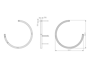 Dimension Drawing (without table) - SP570P LED123/840 D150W6 270 SD CRV PSD