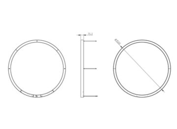 Dimension Drawing (without table) - SP570P LED164/840 D150W6 360 SD CRV PSU