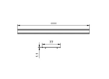 Dimension Drawing (without table) - RC570B W60 Diffusor Continuous L40
