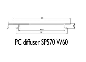 Dimension Drawing (without table) - SP570P W60 Diffuser_Continuous L40