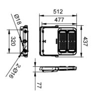 Dimension Drawing (without table) - BVP563 LED288/730 220W EP SAWB P7