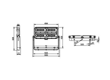 Dimension Drawing (without table) - BVP564 LED470/740 275W EP SMB