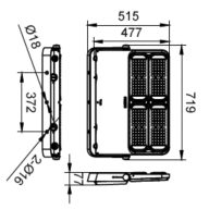 Dimension Drawing (without table) - BVP565 LED672/757 430W EP SWB