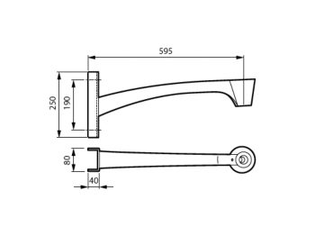  Pole-mounting bracket - 1000 mm - 89 mm - 3° - RAL color - Mounting device diameter 1" - 