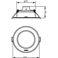 Dimension Drawing (without table) - 59443 Plus MESON 080 7W 40K WH KR
