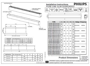 Suspended up/down Pureline Slim 4ft