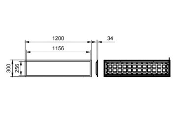 Dimension Drawing (without table) - RC037V LED33S/840 CLI CPC W30L120 G3
