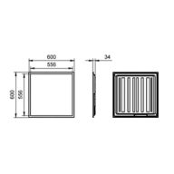 Dimension Drawing (without table) - RC037V LED33S/865 CLI CPC W60L60 G3