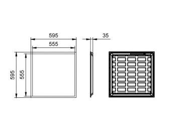 Dimension Drawing (without table) - RC037V LED33S/840 CLI W60L60 G3