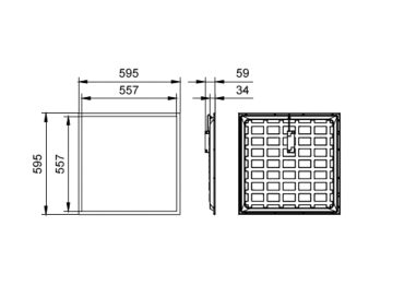 Dimension Drawing (without table) - RC048B LED40S/840 PSU W60L60 PCV MR