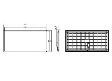 Dimension Drawing (without table) - RC048B+ LED60S/840 PSU W603L1210 G2