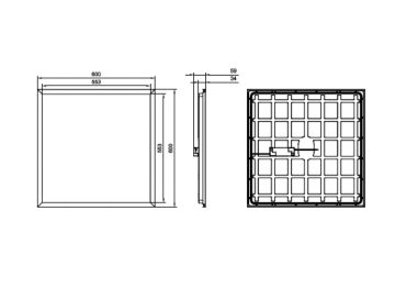 Dimension Drawing (without table) - RC048B+ LED35S/865 PSU W60L60 CPC GC G2