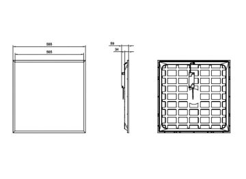 Dimension Drawing (without table) - RC048B+ LED35S/840 PSU W60L60 GC G2