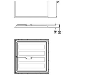 Dimension Drawing (without table) - RC055B LED40S/840 PSU W60L60 GM G2